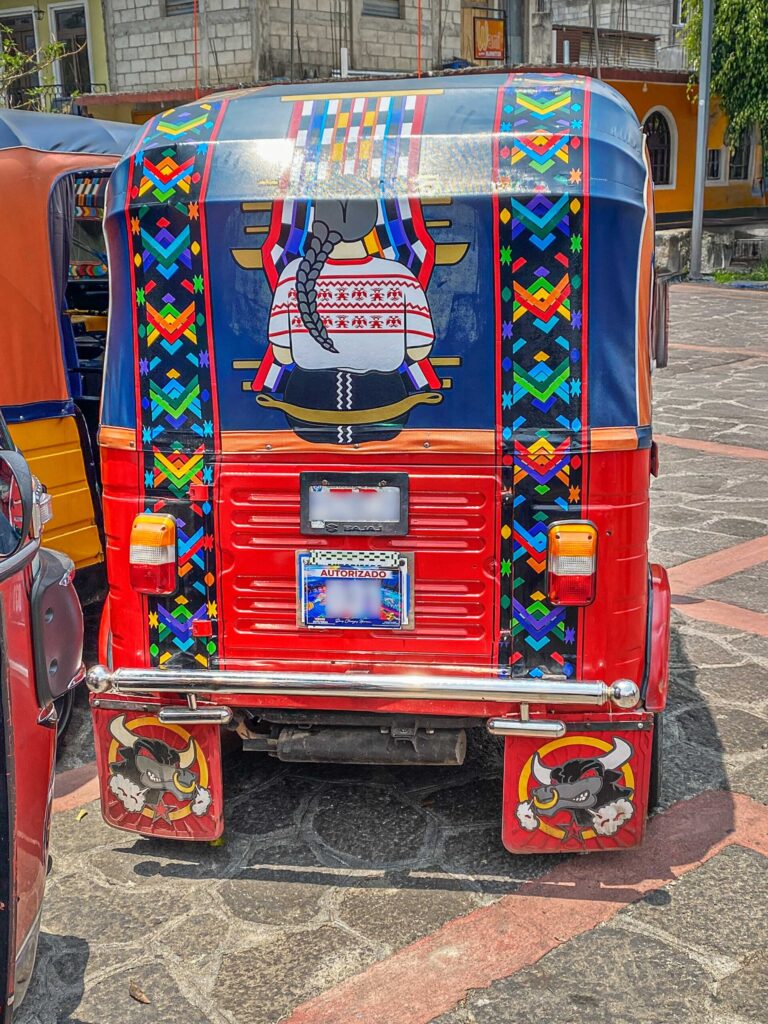 Beautifully decorated TukTuk in Antingua, Gautemala